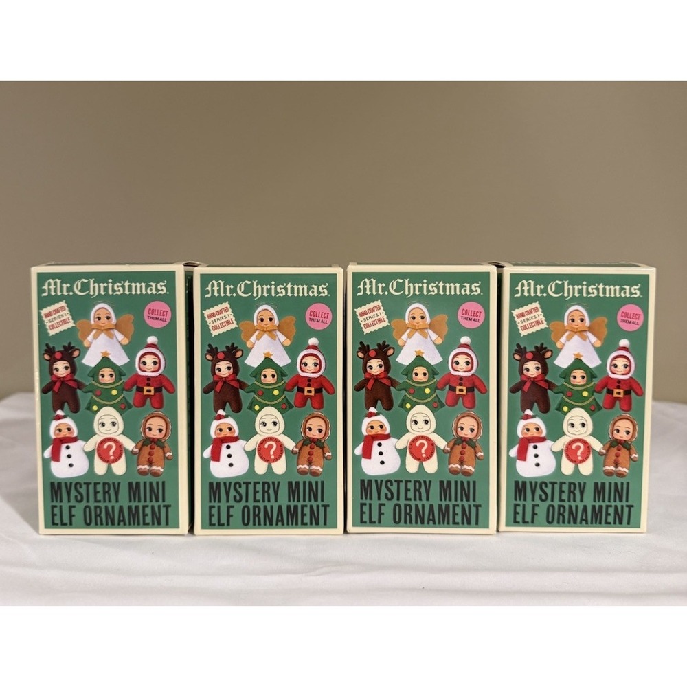 Lot of 4 - Mr. Christmas Mystery Mini Elf Ornament 2026 NEW Sealed Blind Box